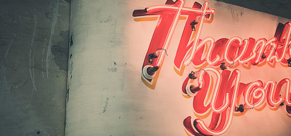 Leuchtschrift Thank you!