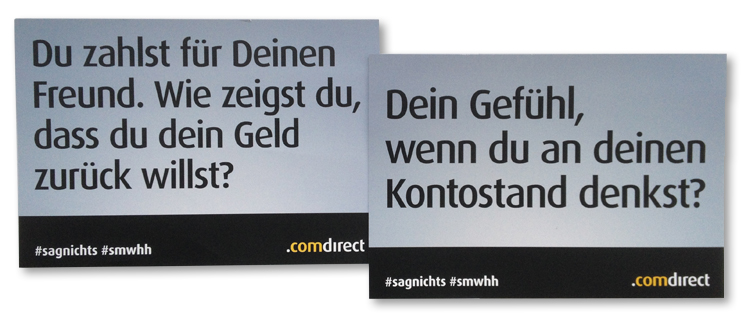 comdirect: Teilnahmekarten #sagnichts