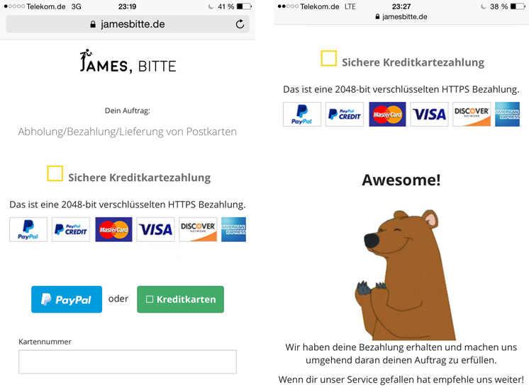 James, bitte | Bezahlung