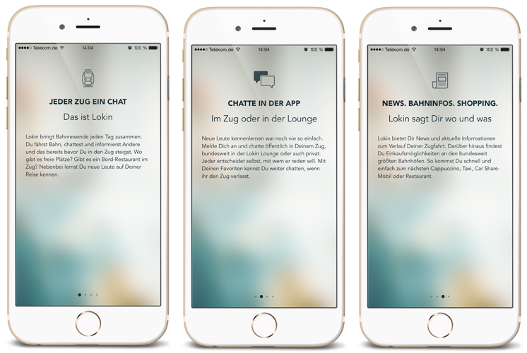lokin | Screenshots vom Start der App