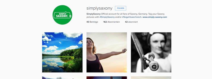 Screenshot Instagramkanal simplysaxony